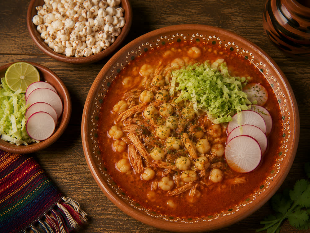 Pozole rojo sencillo